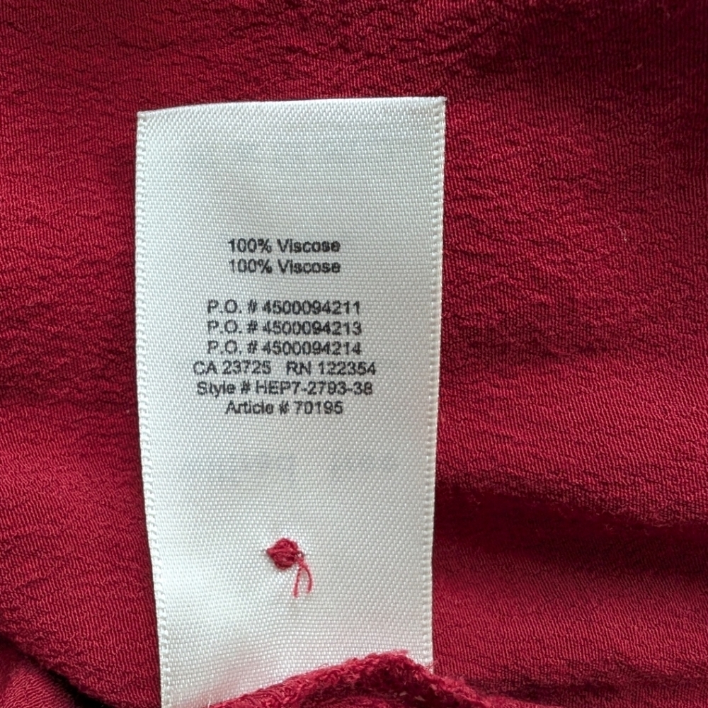 Aritzia Wilfred Free Blouse Women XS Red Button Down - Picture 11 of 11